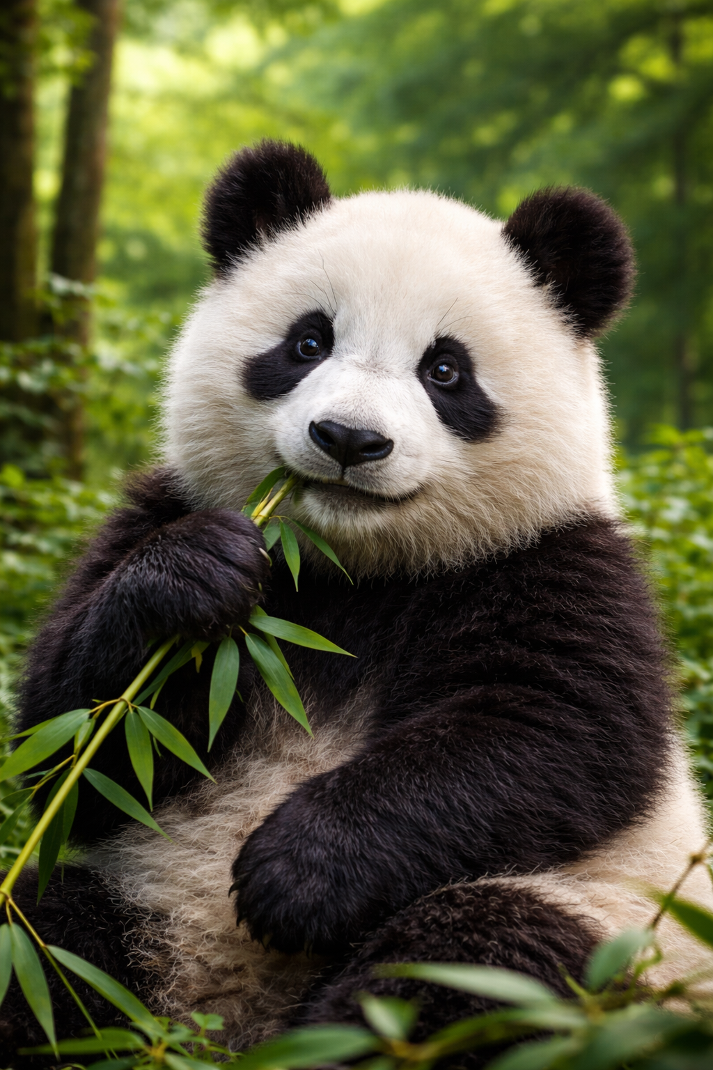 Playful Panda in the Forest
