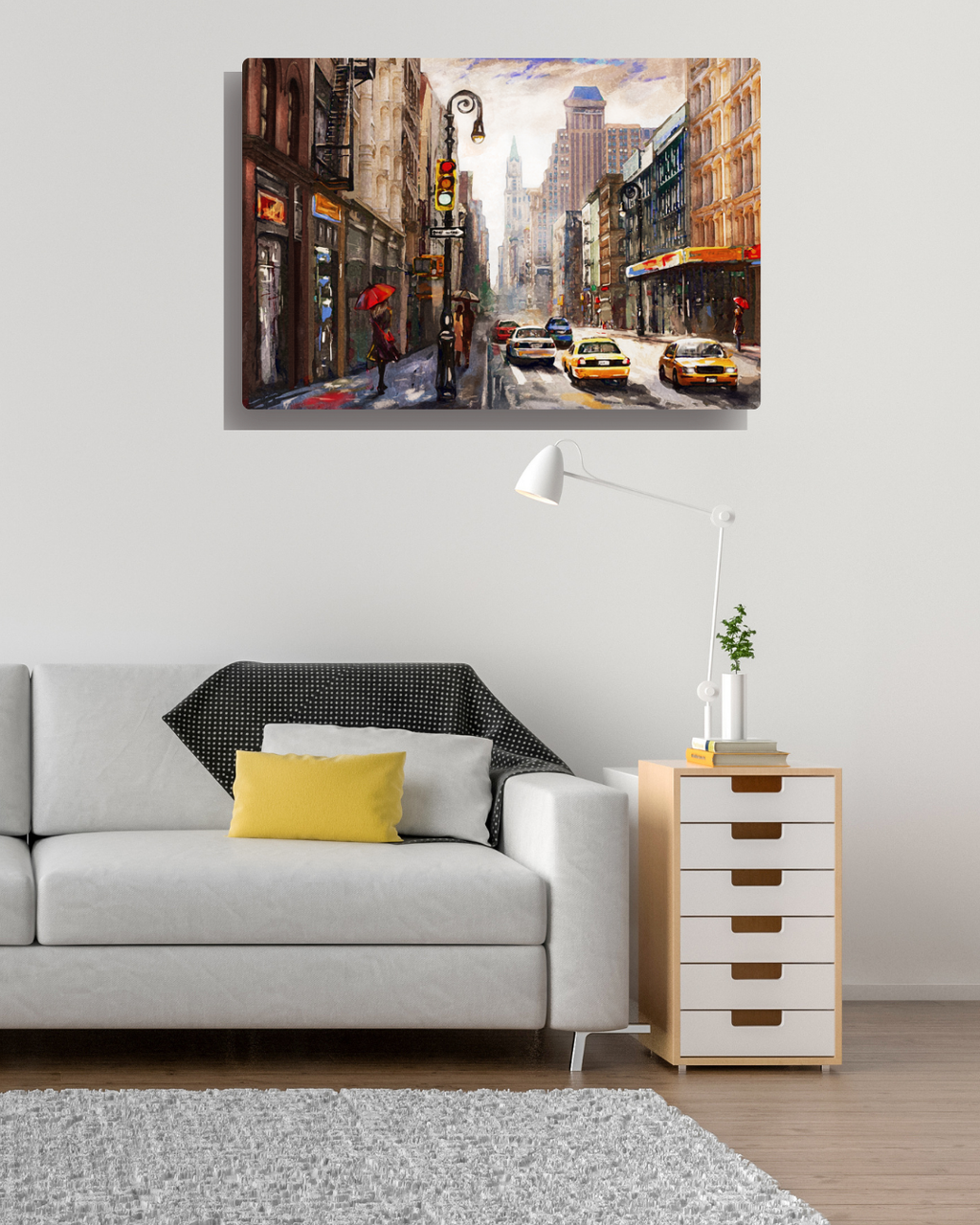 Rain, Taxis, and Yellow Light