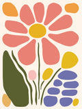 Desert Rose: Abstract Botanical Metal Poster