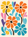 Kaleidoscope Flora: Retro Pop Metal Poster