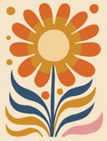 Sunset Bloom: Retro Geometric Metal Wall Art
