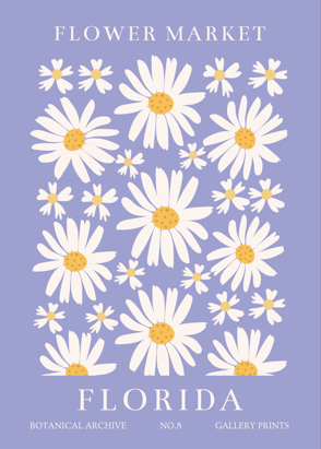 Florida Flower Market: Botanical Archive Metal Poster